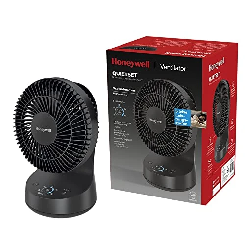 Honeywell Air Purifiers and Fans QuietSet Oscillating Pedestal Fan, Black - Individual or Small Room Fan, Equipped with Silent Function and 5 Power Levels - HTF337BE