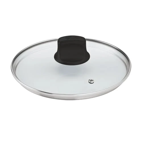 Lagostina, Glass Pot Lid with Steam Outlet Valve and Steel Edge, Dishwasher Safe, Comfortable Handle, Diameter 28 cm