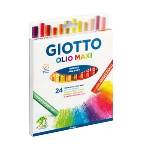 Oferta limitada: GIOTTO Olio Maxi, Pastel al Óleo Intenso y Suave, Diámetro 11mm, Colores Surtidos, 24 unidades de 11.14 EUR a 9.40 EUR (ahorro 16%)