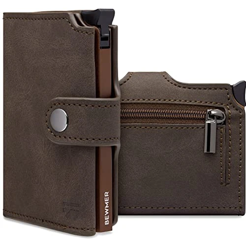 Offre limitee: BEWMER v2 Portefeuille Homme&Femme en Similicuir avec Protection RFID Anticlonage | Porte Carte Homme&Femme pour 9 Cartes De Crédit, avec Poche Monnaie | Portefeuilles Et Porte-Cartes Marron Foncé de 24.99 EUR a 24.99 EUR (economie 0%)