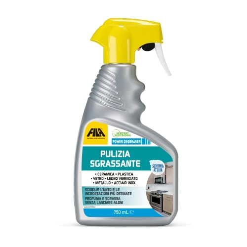 FILA Surface Care Solutions, POWER DEGREASER, Sgrassatore Professionale Universale a Schiuma Attiva, Alto Potere Sgrassante, Pulizia di Cucina, Forno incrostato e Sgrassatore Catena Bici, 750ml