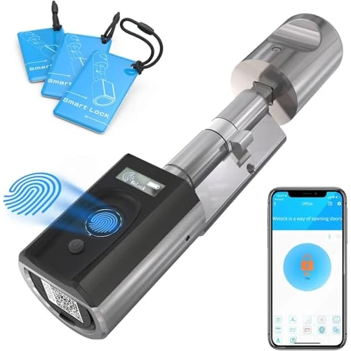 Offre limitée : WELOCK Touch41 Serrure Connectée,serrure Empreinte Digitale des Carte,APP | Serrure Biometrique avec WiFi,cylindre connecté porte entree 40/30 Accès Sans Clé,Smart Lock Facile à Installer de 179.00 € à 179.00 € (0.00% de remise)