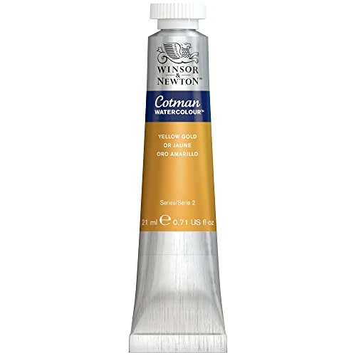Winsor & Newton 8840525 Cotman - Vernici ad acquerello, colori vivaci di alta qualità con ottime caratteristiche di lavorazione, tubo da 8 ml, Oro Giallo