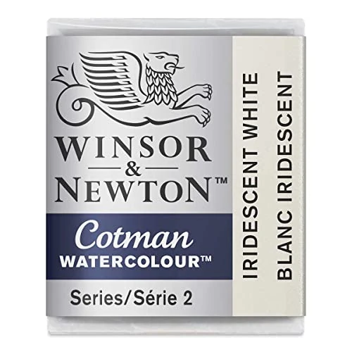 Winsor & Newton Acuarela Cotman Metallics - Medio Godet Color Blanco Iridiscente, Metálica