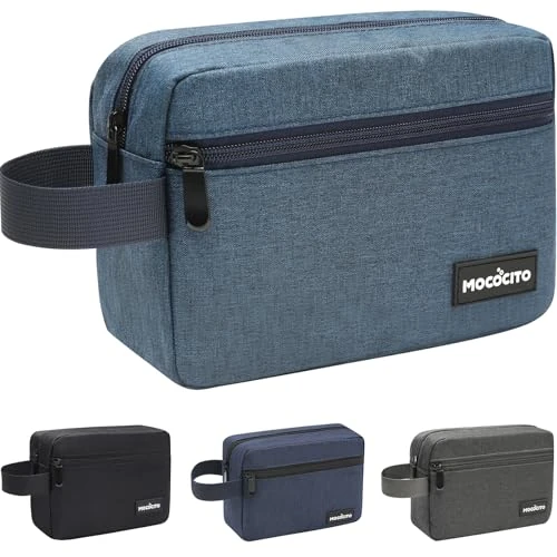 MOCOCITO Trousse de Toilette | Trousse de Toilette Voyage | Trousse de Toilette Avion | 21.5 x 15 x 8.5cm (Bleu-IT)