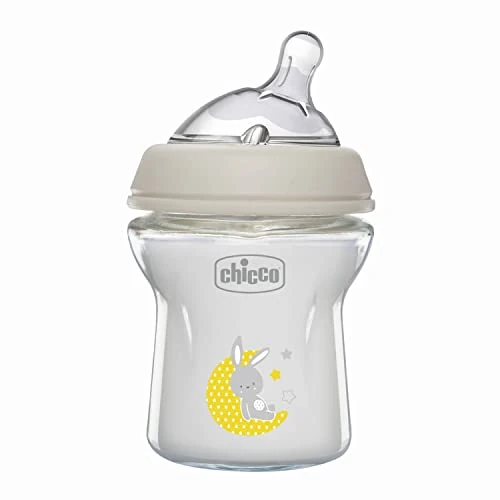 Tijdelijke aanbieding: Chicco Natural Feeling Anti-koliekfles 0 maanden + 150 ml in glas, babyfles met speen van zachte en flexibele siliconen, geschikt voor gemengde borstvoeding, langzame stroom, neutrale kleur van 12.49 € naar 12.49 € (0.00% korting)