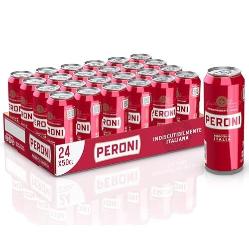 Offerta a tempo: Peroni Birra Lattina, Cassa Birra con 24 Birre in Lattina da 50 cl, Birra Lager con Malto 100% Italiano dal Gusto Moderatamente Amaro, Gradazione Alcolica 4.7% Vol - 28% da 26.99 € a 19.44 €
