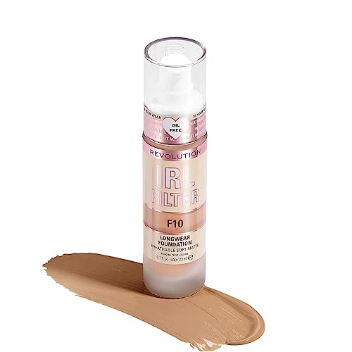 Offerta a tempo: Makeup Revolution, IRL Filter Longwear Foundation, Medium to Full Coverage, F10, 23ml - 37% da 10.99 € a 6.89 €
