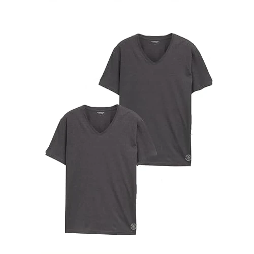 Tijdelijke aanbieding: TOM TAILOR Mannen Basic T-shirt in dubbelverpakking met V-hals 1008639, 11086 - Dark Grey Melange, 3XL van 15.99 € naar 15.99 € (0.00% korting)
