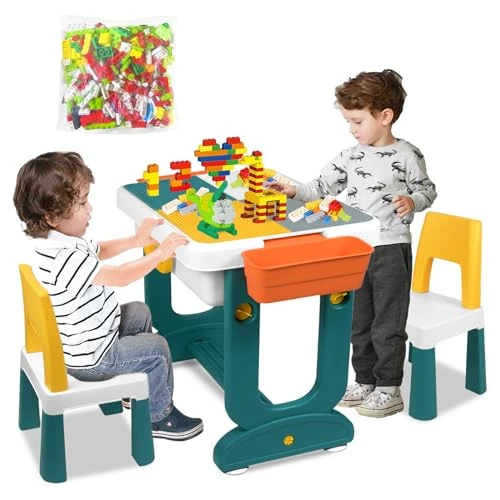 Offre limitee: LZQ Table pour Enfant 5 en 1 avec Chaises - Jeu et Activités Multifonction - Plateau Double Face et Espace de Rangement de 80.99 EUR a 80.99 EUR (economie 0%)