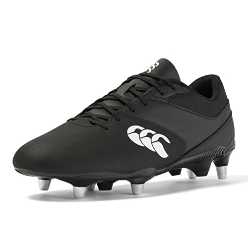 Zeitlich begrenztes Angebot: Canterbury Unisex Phoenix Raze Soft Ground Rugby-Stiefel, schwarz/weiß, 50.5 EU von 81.00 € auf 71.38 € (12% Rabatt)