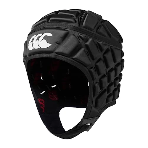 Offerta a tempo: Canterbury Adulto Unisex Caschetto da rugby Raze | Casco con copertura totale | Sottogola con bordi morbidi | Fori per ventilazione | Caschetto con imbottitura in schiuma Black/True Red L - 0.00% da 49.41 € a 49.41 €