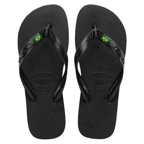 Havaianas Unisex-Volwassen Vinger Slipper Flip-Flop, Zwart/Zwart, 13-14 Women/11-12 Men