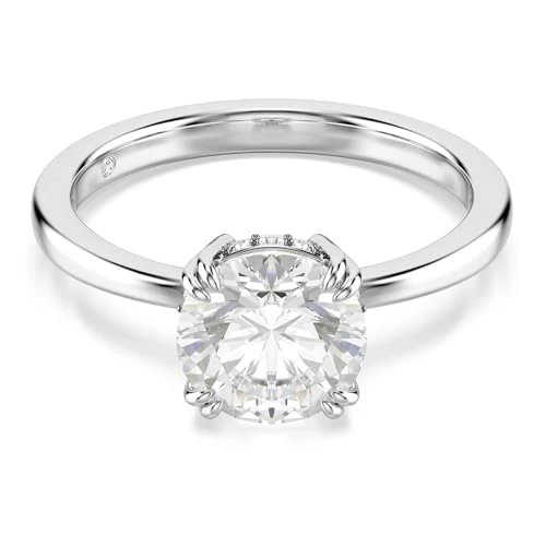 Offre limitée : Swarovski Bague cocktail Stilla, Taille ronde, Blanche, Finition argentée de 119.00 € à 107.19 € (10% de remise)