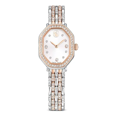 Tijdelijke aanbieding: Swarovski Dextera Octagon horloge, Swiss Made, Metalen armband, Zilverkleurig, Roségoudkleurige afwerking van 380.00 € naar 380.00 € (0.00% korting)