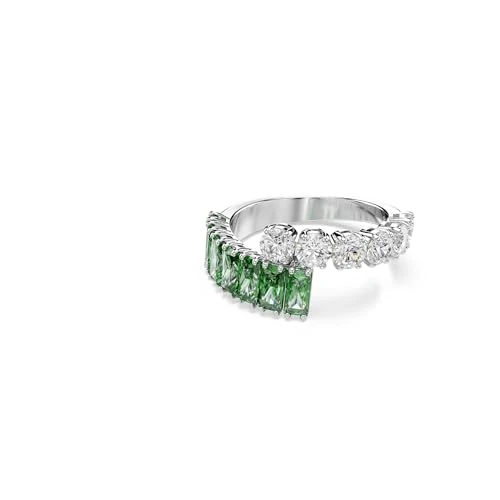 Oferta limitada: Swarovski Anillo Matrix, Anillo de Banda Superpuesta Zirconia Transparentes y Verdes en Tallas Redonda y Baguette, Colección Matrix, Baño de Rodio, Verde de 139.00 € a 84.89 € (ahorro 39%)