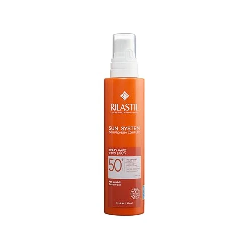 Offerta a tempo: Rilastil Sun System Spray Corpo, Ultra Leggero, Utilizzabile anche su Pelle Bagnata, SPF50, per Tutti i Tipi di Pelle anche Pelle Sensibili, Confezione da 200ml - 24% da 14.99 € a 11.35 €