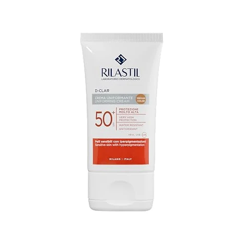 Offerta a tempo: Rilastil D-Clar Crema Colorata Viso, Azione Depigmentante e Uniformante per Pelli Sensibili, SPF 50+, Medium, Confezione da 40 ml - 41% da 16.54 € a 9.80 €