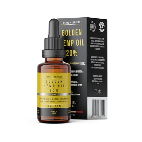 Golden Hemp Oil 20% Olio di Canapa Certificato ad Alta Concentrazione (200mg/ml) Formula Phyto-Complex - Made in Italy by Hemp Phytomedical