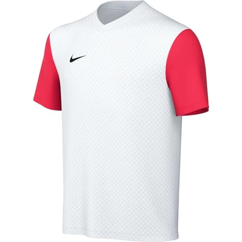 NIKE DH8389-101 Y NK DF Tiempo PREM II JSY SS T-Shirt Unisex White/Bright Crimson/Black Size L
