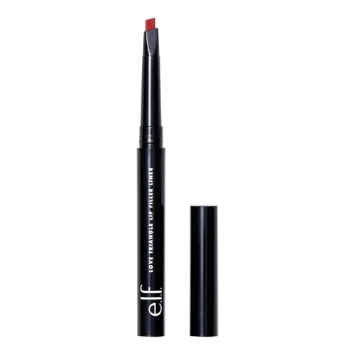 e.l.f. Love Triangle Lip Filler Liner, matita labbra 2 in 1 per scolpire e riempire, colore intenso a lunga tenuta, Red