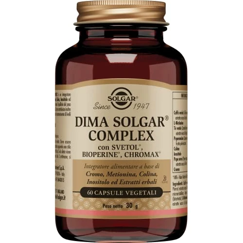 Solgar DIMA SOLGAR COMPLEX, 60 capsule vegetali – Caffè verde Svetol®, Tè verde, Cromo Chromax®