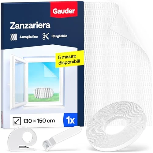 Offerta a tempo: GAUDER Zanzariera per Finestra - Rete Anti-Insetti con Chiusura a Strappo - Protezione Adesiva contro le Zanzare - Schermo Autoadesivo Senza Fori (130 x 150 cm - Bianco) - 21% da 13.99 € a 10.99 €