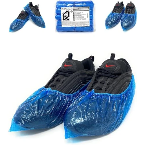 Jednorazowe pokrowce na buty PE 3gr. - Wysoka odporność na rozdarcie - Wzmocniony elastyczny - Indywidualne urządzenia zabezpieczające - czyszczenie domu (Ilość 100 sztuk)