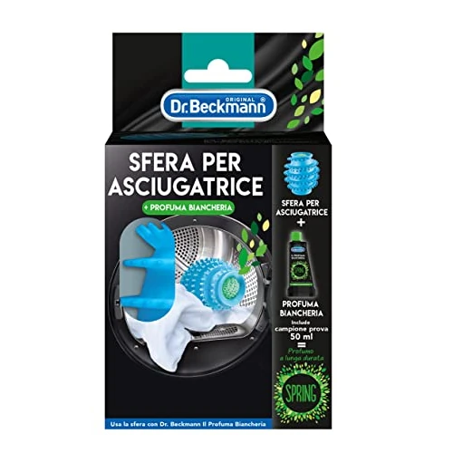 Dr.Beckmann Sfera per asciugatrice | Per un bucato fresco | Riempibile con il Profuma Biancheria | Riduce i tempi per l'asciugatura | 50 ml