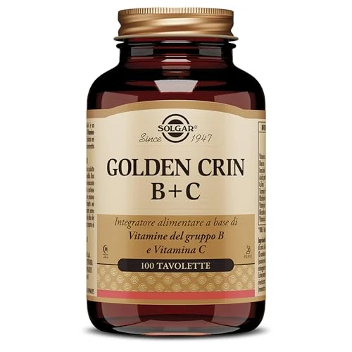 Solgar GOLDEN CRIN B+C, 100 tavolette – complesso Vitamine B+C per periodi di stress – capelli e vitalità
