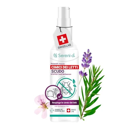 BETTWANZEN-SCHILD - Starkes Anti-Bettwanzen-Spray - Natürliche Behandlung mit ätherischen Ölen/Pflanzenpyrethrum - Schnelle & effektive Ergebnisse - 100 mL