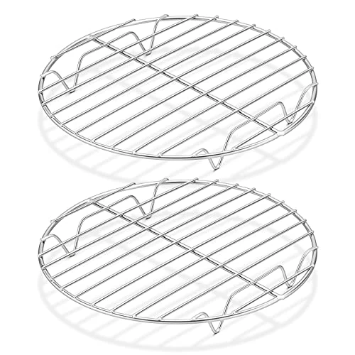 Beperkte aanbieding: Herogo Taartrooster, 2 stuks, afkoelrooster van roestvrij staal, rond koelrooster voor koelen, bakken, koken, stomen, roestvrij en gladde rand, oven en vaatwasmachinebestendig, metaal, zilver, Ø 19 cm van 9.99 EUR naar 9.99 EUR (besparing 0%)