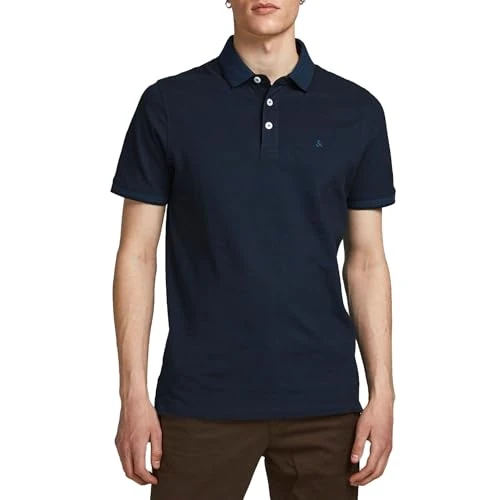 Limited-time offer: JACK&JONES Plus Men's JJEPAULOS Polo SS NOOS PLS Polo Shirt, Dark Navy/Detail: Neon, XXL from 32.00 GBP to 21.99 GBP (save 31%)