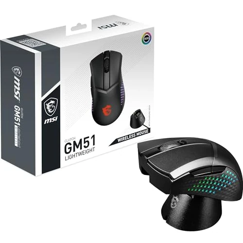 Beperkte aanbieding: MSI CLUTCH GM51 LIGHTWEIGHT WIRELESS souris Droitier RF Wireless + Bluetooth + USB Type-C Optique 26000 DPI van 101.45 EUR naar 101.45 EUR (besparing 0%)