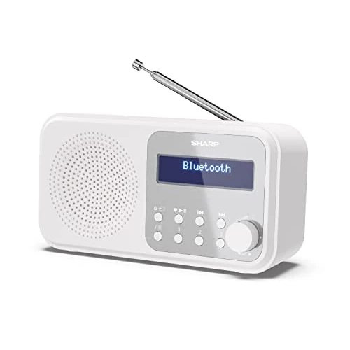 Tijdelijke aanbieding: SHARP DR-P420 Draagbare digitale radio (DAB/DAB+/FM met RDS, USB, Bluetooth 5.0, 3,5 mm jack/wekkerfuncties), wit van 43.99 € naar 43.99 € (0.00% korting)