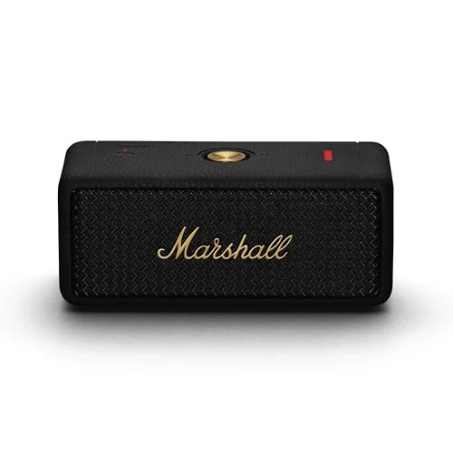 Begrenztes Angebot: Marshall Emberton II Bluetooth Tragbarer Lautsprecher, Kabelloser, Wasserabweisend - Schwarz und Messing von 85.06 EUR auf 73.15 EUR (Rabatt 14%)