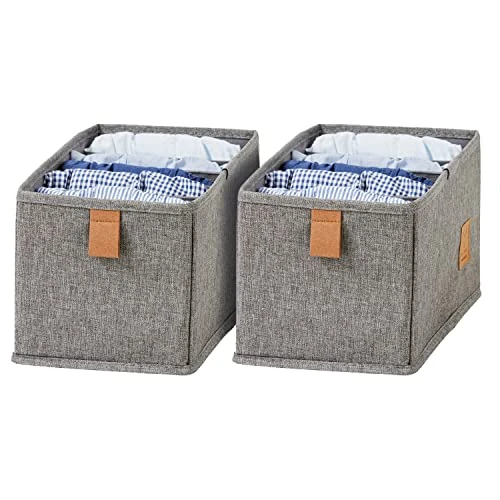 Offre limitee: LOVE IT STORE IT – Premium – Lot de 2 Boîtes de Rangement Tissu 15x30x15cm – Organisateur Tiroir Vêtement – Pliable, 6 Compartiments – Pour Placard, Armoire, Sous-vêtement de 17.99 EUR a 17.99 EUR (economie 0%)
