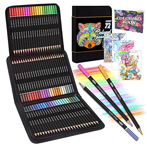 Offre limitée : Melifluo 72 Crayons de Couleur Dessin Professionnel pour Adultes et Enfants avec Sac à Fermeture Éclair Soigné et Robuste. avec Livre de Coloriage pour Esquisse, Coloration, Artistes de 19.99 € à 19.99 € (0.00% de remise)
