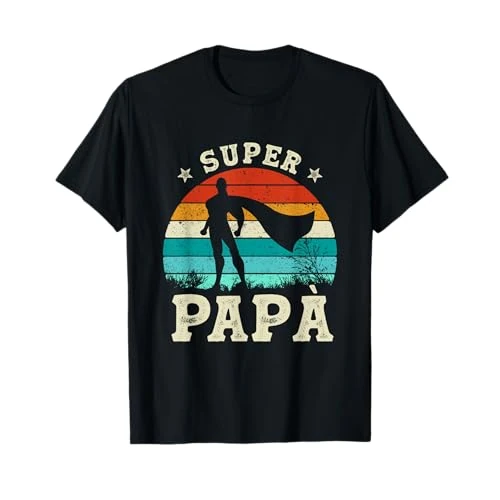 Super Padre Eroe Festa del papà Figlio Figlia Padre Maglietta