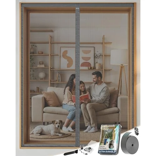 Offerta a tempo: ARCOL Zanzariera Magnetica Finestra 120x150 cm Premium Fibra di Vetro-Stop Zanzare in 3 Min., Rete Ultra-Fine Anti-Insetti, Chiusura Automatica con Magneti & Pesi, Nastro a Strappo Extra-Largo(Grigio) - 44% da 35.99 € a 19.99 €