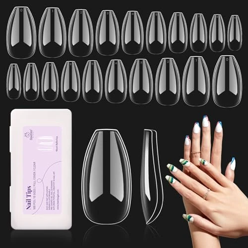 Offerta a tempo: Beetles Tips Unghie in Gel, 500pz Unghie Finte Corte Full Cover Tips, 10 Taglie Copertura Completa per Saloni di Manicure Professionale, Nail Art(Short Ballerina) - 50% da 5.99 € a 2.99 €