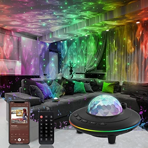 Mycket Led-sterrenhemel projector, Galaxy nachtlampje, projector, lamp, afstandsbediening met Bluetooth-luidspreker Muziek en timer voor kinderen, volwassenen, feest/kamerdecoratie, nieuwjaarsgese
