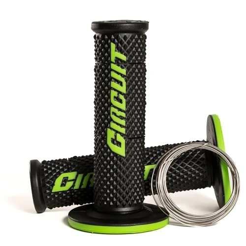 Limited offer: Circuit Equipment - Circuit V Motorcycle Grip - Internal Lock, Polymer and Full Diamond Texture - Black/Green - Off-Road and Dual-Sport Use from 23.47 EUR to 23.47 EUR (save 0%)