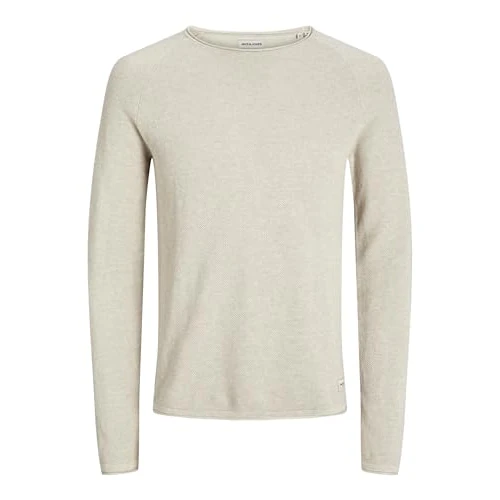 JACK & JONES JJEHILL KNIT CREW NECK NOOS, Maglione, Uomo, Oatmeal/Detail: Gradient, XL
