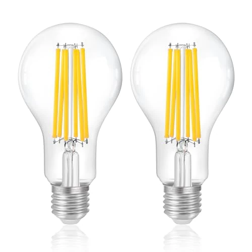Oferta limitada: FLSNT Bombilla LED Edison E27, A70 LED filamento Bombillas 3000LM Super Brillante, 18W(200W equivalente), Blanco cálido 3000K, No Regulable, Vidrio transparente, 2 Paquete de 24.99 € a 24.99 € (ahorro 0.00%)
