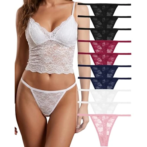 Offerta a tempo: FINETOO 10er Pack Spitze Strings Tangas Damen Set Unterhosen Sexy Unterwäsche Frau Lingerie Sexy Thongs for Women Dessous Mehrpack S-XL - 5% da 19.99 € a 18.99 €