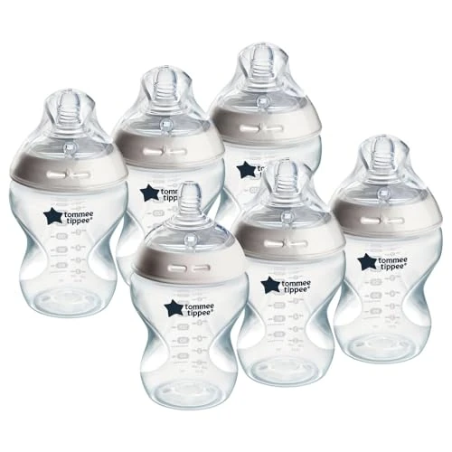 Tommee Tippee Biberon anti-colica Natural Start 260 ml, con tettarella simile al seno materno, valvola anti-colica, autosterilizzante, pacco da 6 pezzi