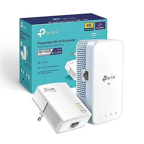 [Neu] TP-Link TL-WPA1000 Powerline-Kit WiFi, PLC, AV1000 Mbps, 750 Mbps in WLAN, Dualband, 1 Gigabit-Port, Plug and Play, HomePlug AV2, weiß