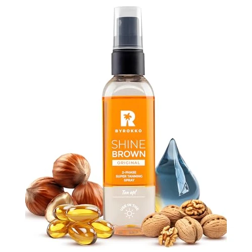 Offerta a tempo: SHINE BROWN - Olio abbronzante a 2 fasi con acido ialuronico | Formula idratante per un'abbronzatura più intensa | per bagni di sole e solarium - 35% da 21.99 € a 14.33 €