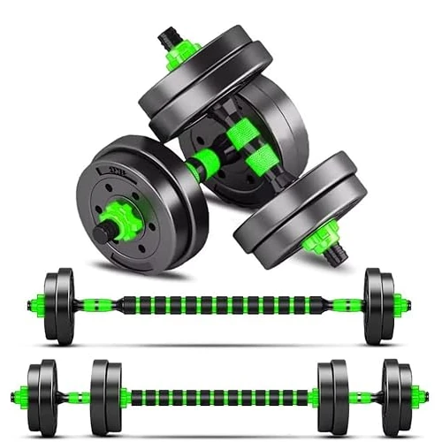 Limited-time offer: BCBIG Dumbbells Set Weights, Adjustable Dumbbell Bar Dumbbell Set Dumbbells Adjustable Barbell Barbells for Men Women Strength Training, Green, 10 kg (5 kg x 2) from 40.99 GBP to 40.99 GBP (save 0%)